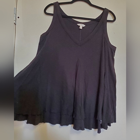 Terra & Sky Top Bundle Purple Quarter Sleeve Tee & Black Flowy Tank Plus Size 0X - Picture 9 of 15